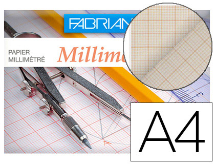PAPIER MILLIMTR FABRIANO 72G A4 297X210MM COLORIS BISTRE POCHETTE 12F