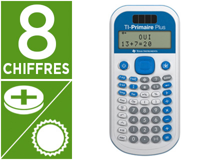 CALCULATRICE TEXAS INSTRUMENTS TI-PRIMAIRE PLUS CM1-6E MODE CALCULATRICE EXERCICE 185X81X19MM 125G