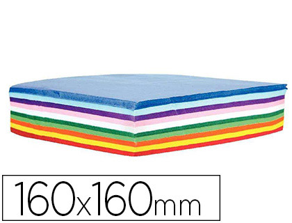 PAPIER SOIE MAILDOR 16X16CM COLORIS ASSORTIS RAMETTE 500F