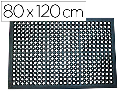 TAPIS Q-CONNECT ANTI-FATIGUE PVC 80X120CM COLORIS NOIR