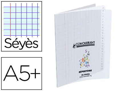 RPERTOIRE CONQURANT CLASSIQUE COUVERTURE POLYPROPYLNE AGRAF 170X220MM 96 PAGES 90G SYS