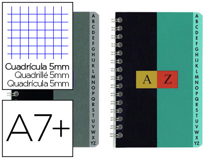 RPERTOIRE CONQURANT RELIURE INTGRALE COUVERTURE VERNIE LAVABLE 90X140MM 100 PAGES 70G 5X5MM