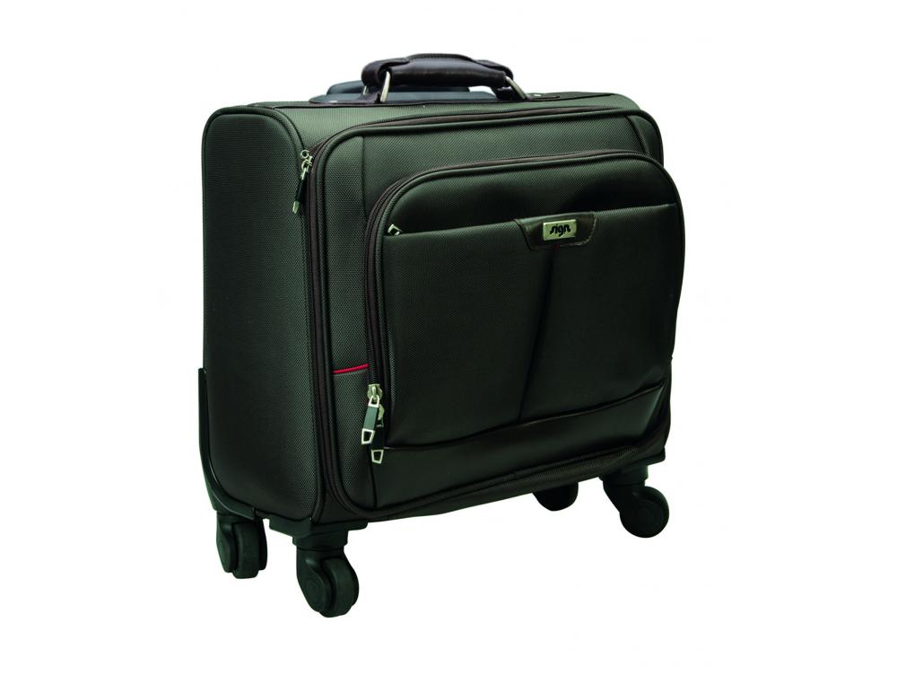 PILOT CASE SIGN SPCIAL CABINE COMPARTIMENT INTRIEUR EXTRIEUR ZIPP 4 ROULETTES MULTIDIRECTIONNELLES 34X40X19CM MARRON