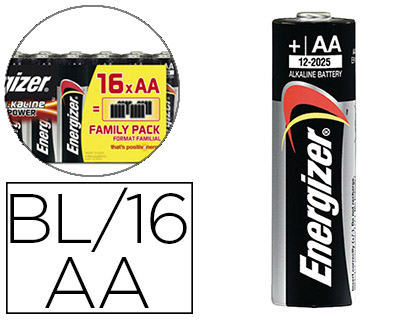 PILE ENERGIZER ALCALINE POWER I.C.E. LR06 TAILLE AA BLISTER 16 UNITS