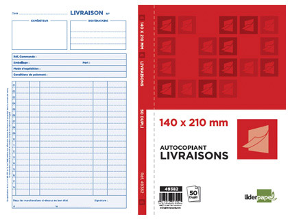 MANIFOLD AUTOCOPIANT LIDERPAPEL LIVRAISONS 140X210MM 50 DUPLIS