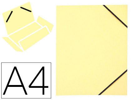 CHEMISE ELBA CARTE FORTE 4/10E 250G A4 210X297MM 3 RABATS LASTIQUE COLORIS JAUNE