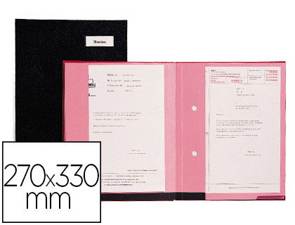 PARAPHEUR EXTENDOS JRO 20 DOUBLE CLIP 20 COMPARTIMENTS DOS EXTENSIBLE INTRIEUR BUVARD ROSE 270X330MM NOIR