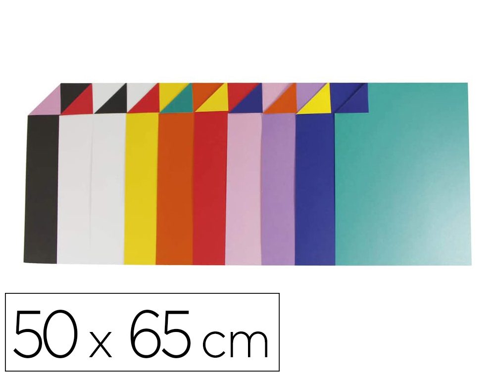 CARTON BICOLORE CLAIREFONTAINE 50X65CM 150G   COLORIS ASSORTIS PAQUET 25    FEUILLES
