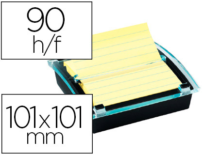 DVIDOIR POST-IT Z-NOTES MILLENIUM GRAND FORMAT 101X101MM + 1 BLOC Z-NOTES SUPER STICKY 90F COLORIS JAUNE LIGN