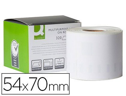 TIQUETTE ADHSIVE Q-CONNECT 54X70MM COMPATIBLE DYMO 99015 BOTE 320 UNITS