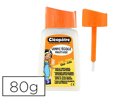 COLLE VINYLIQUE CLOPTRE VINYL'COLE FLACON 80G AVEC PINCEAU INCORPOR