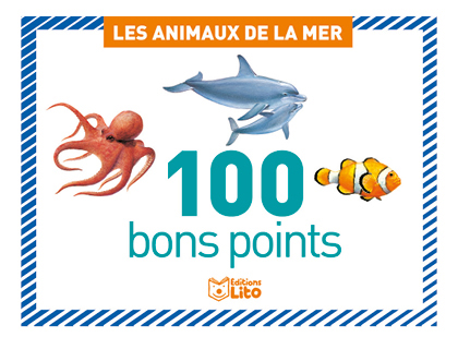 BON POINT DITIONS LITO LES ANIMAUX DE LA MER TEXTE PDAGOGIQUE AU VERSO 61X82MM BOTE 100 UNITS