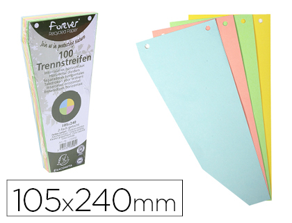 FICHE INTERCALAIRE EXACOMPTA FOREVER TRAPZODALE UNIE PERFORE 105X240MM PAQUET 100 UNITS