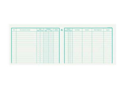 CARNET DE BORD EXACOMPTA SUIVI DES DPLACEMENTS 64 PAGES 10 COLONNES 496 DPLACEMENTS