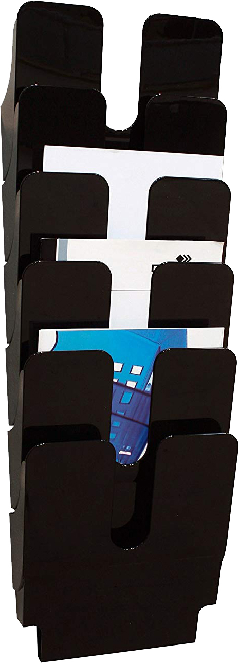 CORBEILLE MURALE DURABLE FLEXIPLUS 6 CASES A4 PORTRAIT OUVERTURE EN V KIT FIXATION 1080X340X100MM COLORIS NOIR