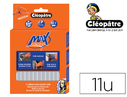 COLLE TRANSPARENTE CLOPTRE CLO STICK MAX POUR PISTOLET COLLE CLO GUN MAX AVEC BOTE DE RANGEMENT 11 UNITS