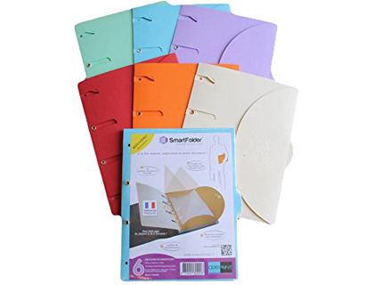 CLASSEUR CERTIPRINT + 12 CHEMISES A4 315X290MM DOS 75MM COLORIS ASSORTIS