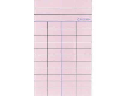 FICHE BIBLIOTHQUE ELVE BRISTOL 4 COLONNES 180G FORMAT 125X75MM PAQUET 100 UNITS COLORIS ROSE