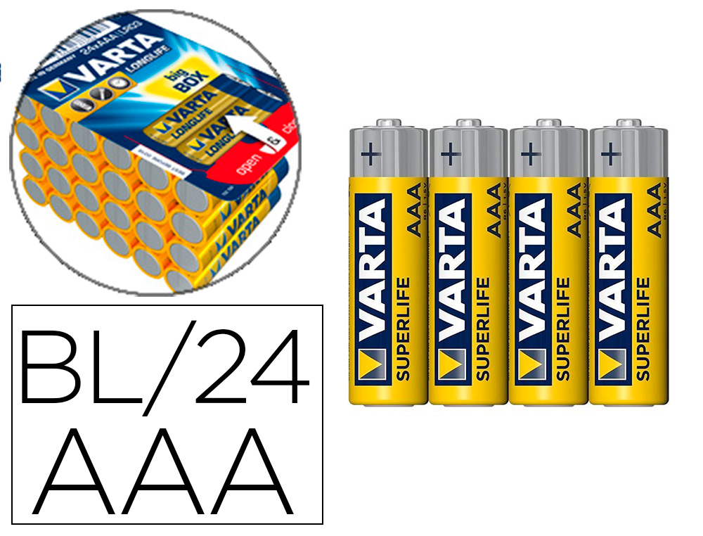 PILE VARTA ALCALINE ENERGY AAA/ LR03 BIG BOX PAQUET 24      UNITS