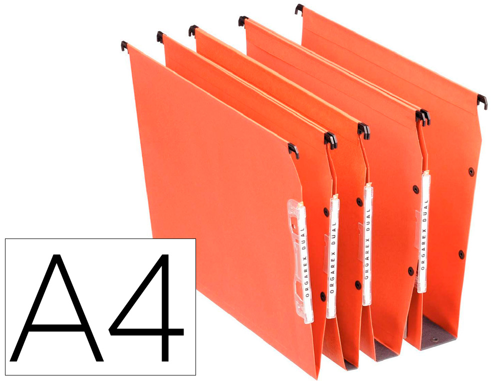 DOSSIER SUSPENDU ELBA MEDIUM FLEX KRAFT 220G A4 ARMOIRE     FOND V COLORIS ORANGE BOTE 25 UNITS