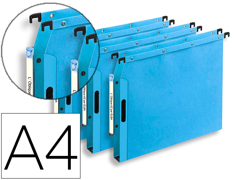 DOSSIER SUSPENDU ELBA AZV  VELCRO KRAFT 240G A4 ARMOIRE FOND 30MM COLORIS BLEU LOT 25 UNITS