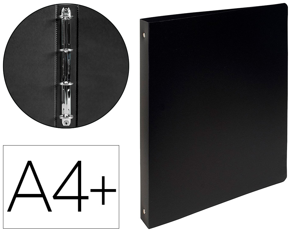 CLASSEUR EXACOMPTA OPAK 4 ANNEAUX 30MM POLYPROPYLNE MAT A4+ 32X26,8CM DOS 4CM COLORIS NOIR