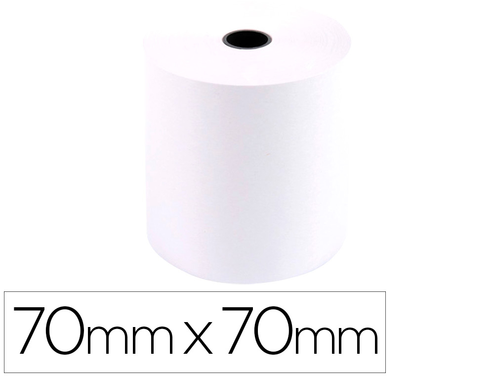 BOBINE EXACOMPTA CALCULATRICE CAISSE ENREGISTREUSE PAPIER OFFSET CONOMIQUE 60G 1PLI 70X70X42 MANDRIN 12MM 10 ROULEAUX