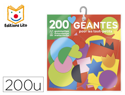 GOMMETTE EDITIONS LITO AUTOCOLLANTE GEANTE POUR LES  TOUT-PETITS SACHET 200 UNITES