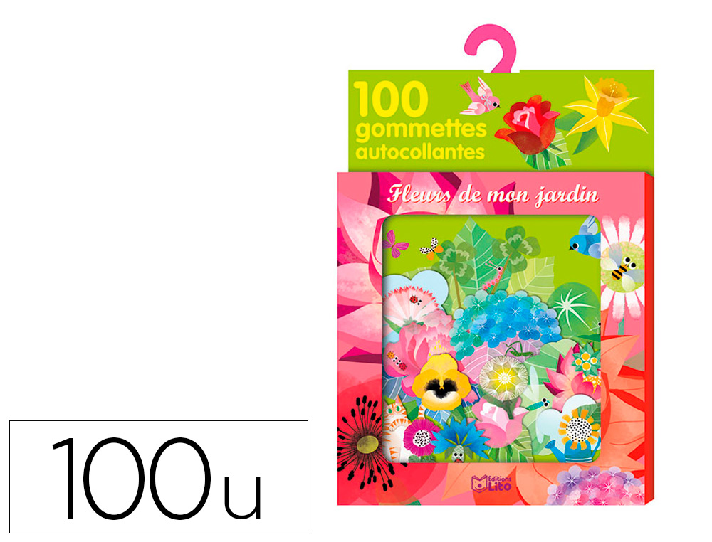 GOMMETTE AUTOCOLLANTE EDITIONS LITO LES FLEURS DE   MON JARDIN - POCHETTE DE      100UN