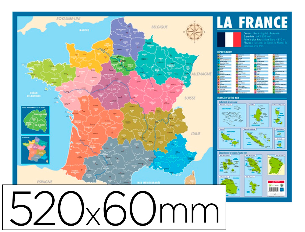 POSTER PEDAGOGIQUE BOUCHUT GRANDREMY FRANCE              ADMINISTRATIVE 520X760MM      PELLICULE EFFACABLE A SEC