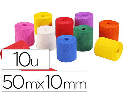 BANDE PAPIER CREPON IGNIFUGE CLAIREFONTAINE 50MMX10M 10    UNITES COLORIS ASSORTIS