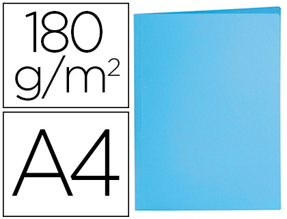 SOUS-CHEMISE LIDERPAPEL PAPIER CARTONNE 180G/M2       310X230MM DOCUMENT A4 COLORIS BLEU PASTEL