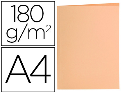 SOUS-CHEMISE LIDERPAPEL PAPIER CARTONNE 180G/M2       310X230MM DOCUMENT A4 COLORIS ORANGE PASTEL