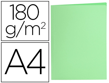 SOUS-CHEMISE LIDERPAPEL PAPIER CARTONNE 180G/M2       310X230MM DOCUMENT A4 COLORIS VERT PASTEL