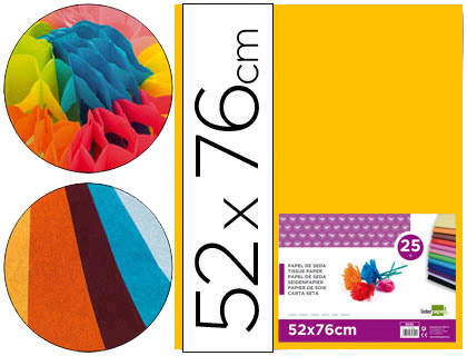 PAPIER DE SOIE LIDERPAPEL 52X76CM 18G/M2 UNICOLORE ORANGE SACHET 25F