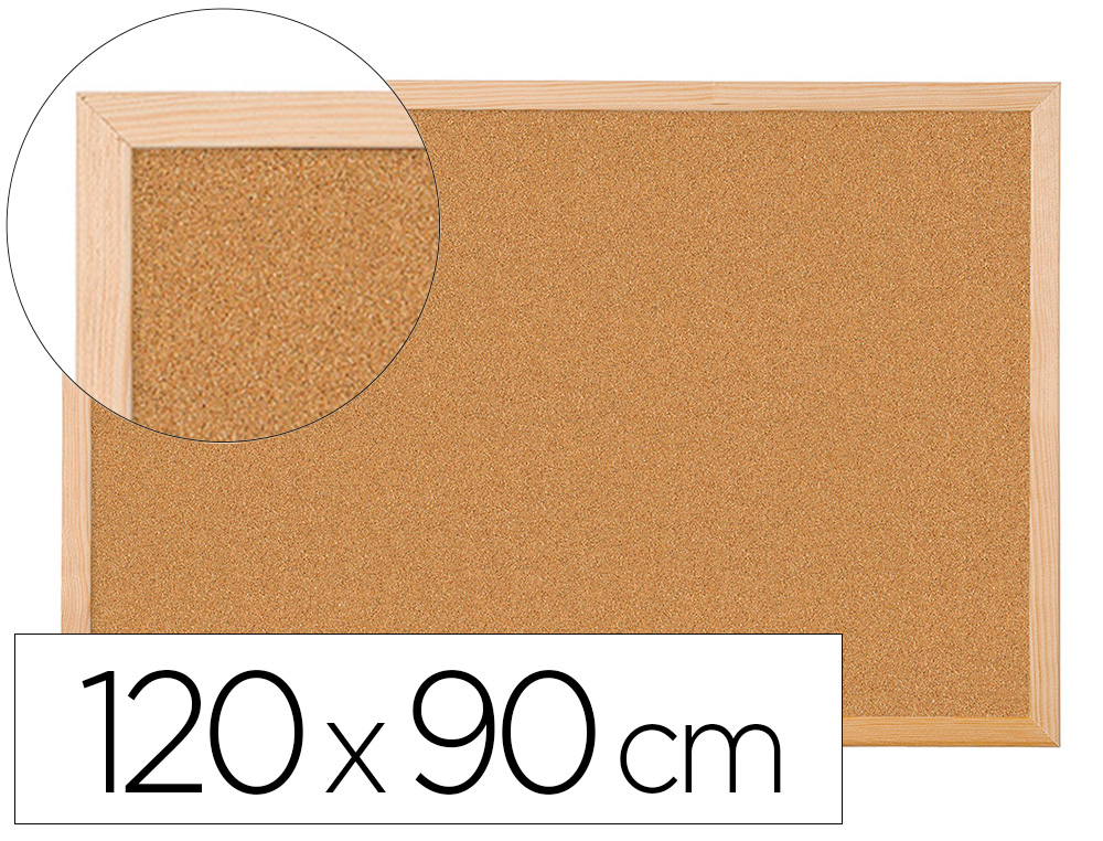 TABLEAU LIGE Q-CONNECT MURAL CADRE BOIS PIN NATUREL 2 FACES INCLUS 5 PINGLES MMO FIXATION MUR PAISSEUR 1MM 120X90CM