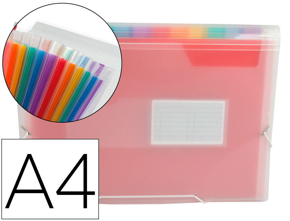 TRIEUR LIDERPAPEL SRIE SPECTRAFILE PP 700 MICRONS A4 210X297MM 13 COMPARTIMENTS COULEUR COLORIS FROSTY TRANSPARENT