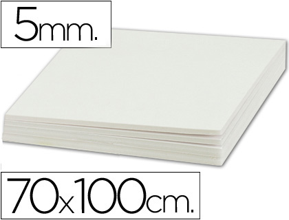 CARTON PLUME LIDERPAPEL 70X100CM PAISSEUR 5MM UNICOLORE BLANC