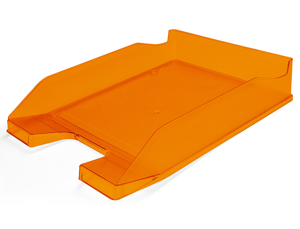 CORBEILLE  COURRIER Q-CONNECTPOLYPROPYLNE DOCUMENTS A4+ 240X320MM EMPILABLE 350X255X65MM COLORIS ORANGE TRANSPARENT