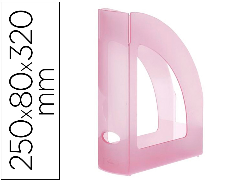 PORTE-REVUES Q-CONNECT POLYSTYRNE DOCUMENTS A4 OEILLET PRHENSION 250X80X320MM COLORIS VIOLET TRANSPARENT