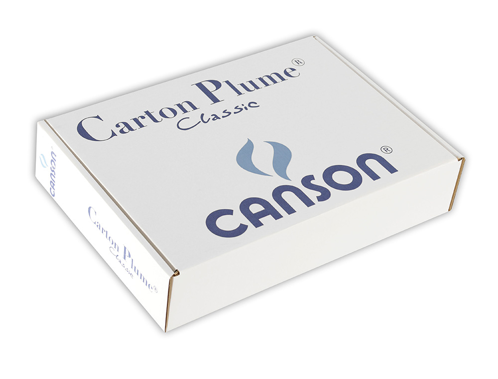 CARTON PLUME CANSON A4 PAISSEUR 3MM UNICOLORE BLANC VALISETTE 56F