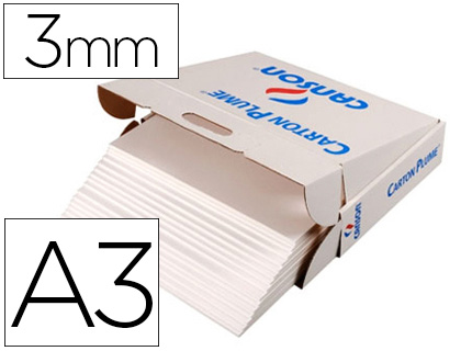 CARTON PLUME CANSON A3 PAISSEUR 3MM UNICOLORE BLANC VALISETTE 28F