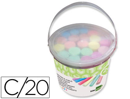 CRAIE TROTTOIR LIDERPAPEL ACTIVITS CRATIVES SCOLAIRES COLORIS ASSORTIS BOTE 20 UNITS