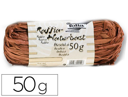 RAPHIA VGTAL BRIN 1M PELOTE 50G COLORIS BRUN MOYEN